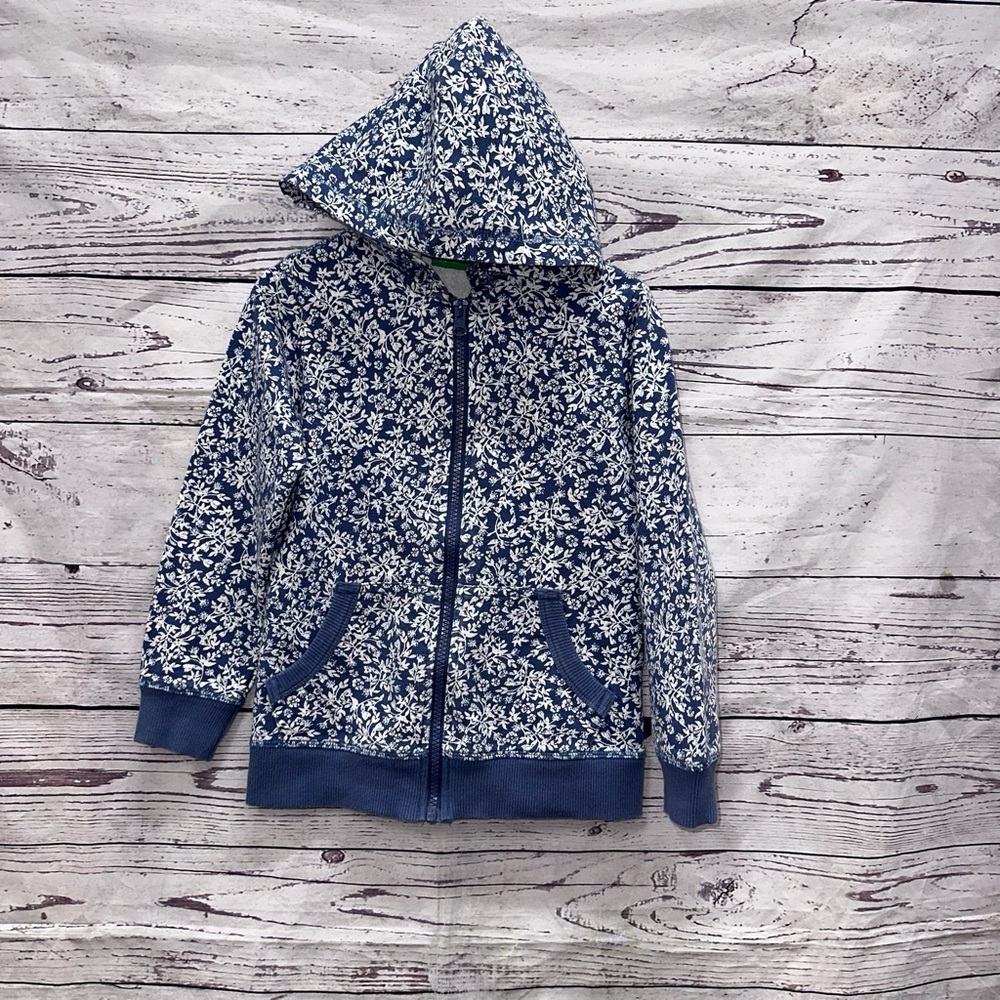 United Colors of Benetton Girls Floral Zipup Sweater Size Small